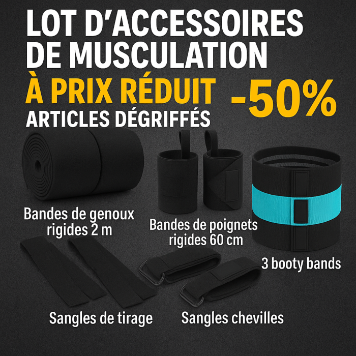 Accessoires de musculation en déstockage (lot complet)